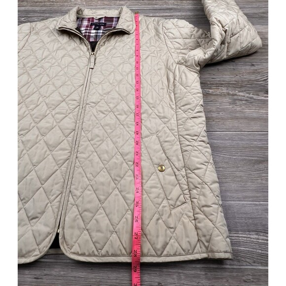 Lands End Jacket Women XL Coat Diamond Quilted Beige Lightweight Classic Casual - Picture 14 of 16
